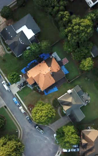 aerial roofing view