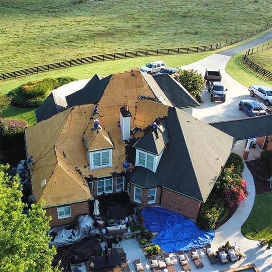 aeriel view of residential house