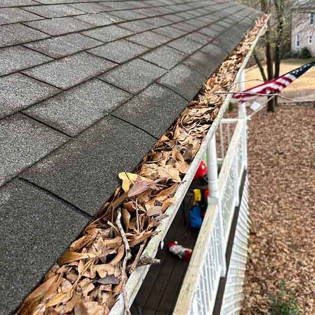 gutter with leafs gutter with leafs